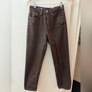 Zara Women's Straight Leg Brown Jeans